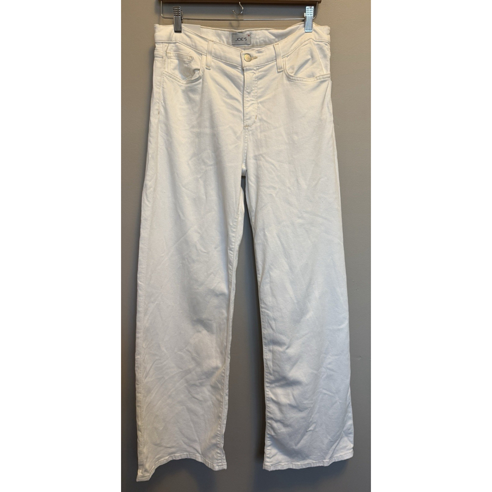 Joe's Jeans Lou Lou Size 30 Wide Leg High Waist Stretch White New With Flaws
